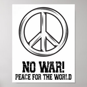 Póster Sin guerra, paz, antiguerra, sin guerra