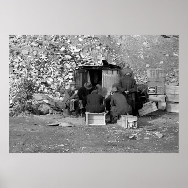 Póster Sin hogar y desempleado 1938 (Frente)