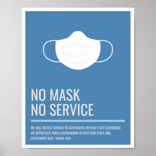 Póster Sin máscara sin servicio de comunicación comercial