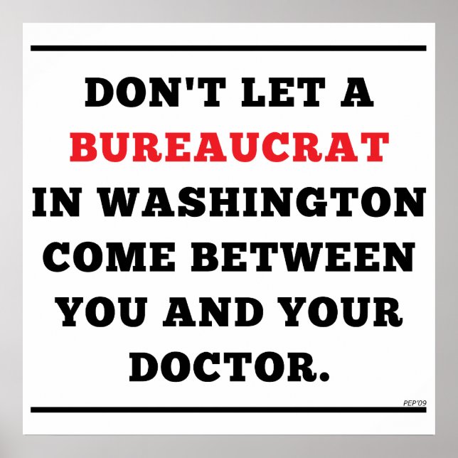 Póster Sin medicina socializada (Frente)