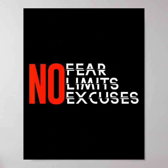 Póster Sin Miedo Sin Límites Ni Excusas _ Inspiración _ M (Frente)