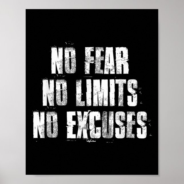Póster Sin Miedo Sin Límites Sin Excusas Gimnasio Motivac (Frente)