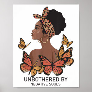 Póster Sin Molestias Por Las Almas Negativas Chica Afro-N