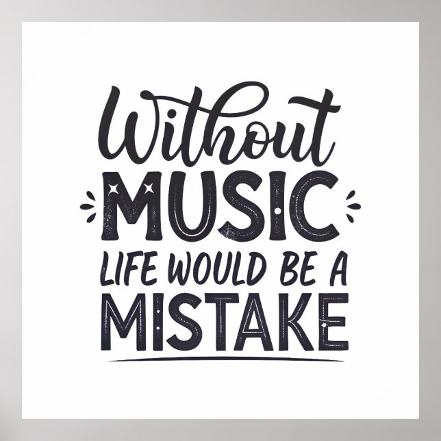 Póster Sin música la vida sería un error (Frente)