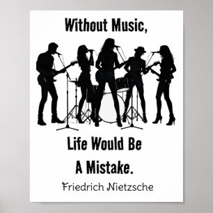 Póster Sin música, la vida sería un error Nietzsche