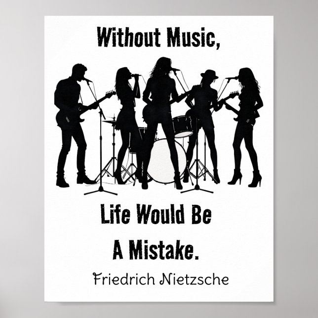 Póster Sin música, la vida sería un error Nietzsche (Frente)