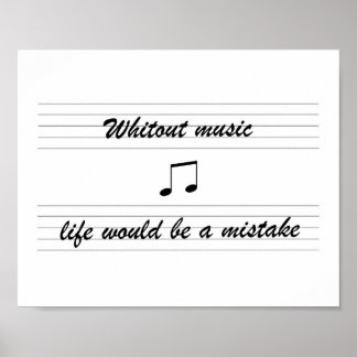 Póster Sin música la vida sería un error - poster