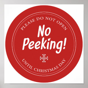 Póster ¡Sin Peeking! - Por Favor, No Abra Hasta Que Los N
