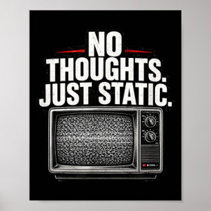 Póster Sin Pensamientos Solo Humor Retro de Tecnología Es