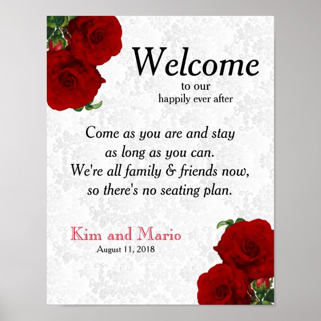 Póster Sin plan de asientos - Boda de la Rosa Roja Profun (Frente)
