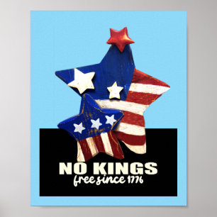 Póster Sin reyes Libertad Democracia Estrellas Patriótica