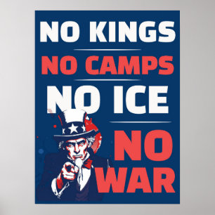 Póster Sin Reyes Sin ICE Sin Campos Sin Guerra