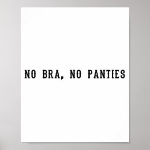 Póster Sin Sostén Sin Bragas Divertido Mujeres Adultas 