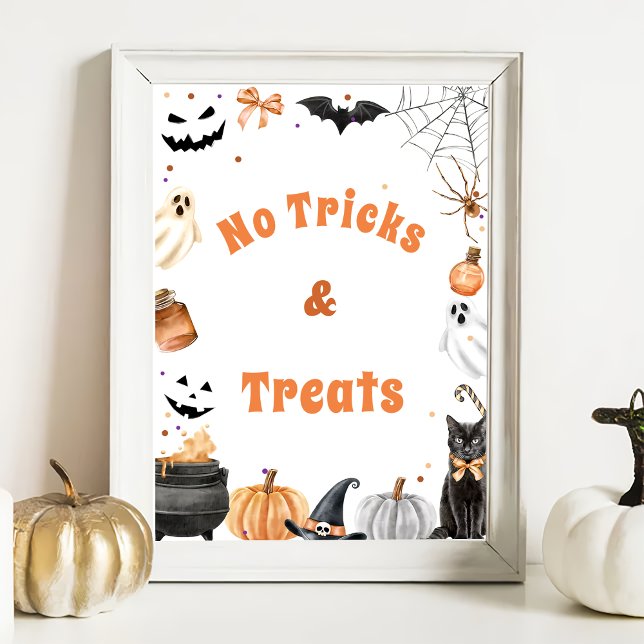 Póster " Sin trucos y tratamientos" Boo Cute Fantasma Jue (Subido por el creador)