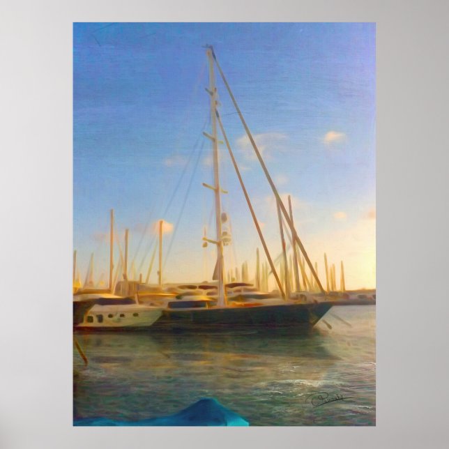 Póster Sin velas Sunny Day Sea Beach Israel Herzlia (Frente)