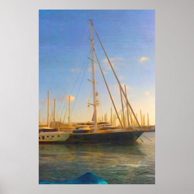 Póster Sin velas Sunny Day Sea Beach Israel Herzlia (Frente)