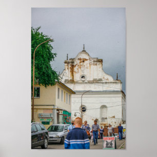 Póster Sinagoga de arquitectura urbana de Slonim Belarus
