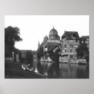 Póster Sinagoga en Nuremberg, c.1910