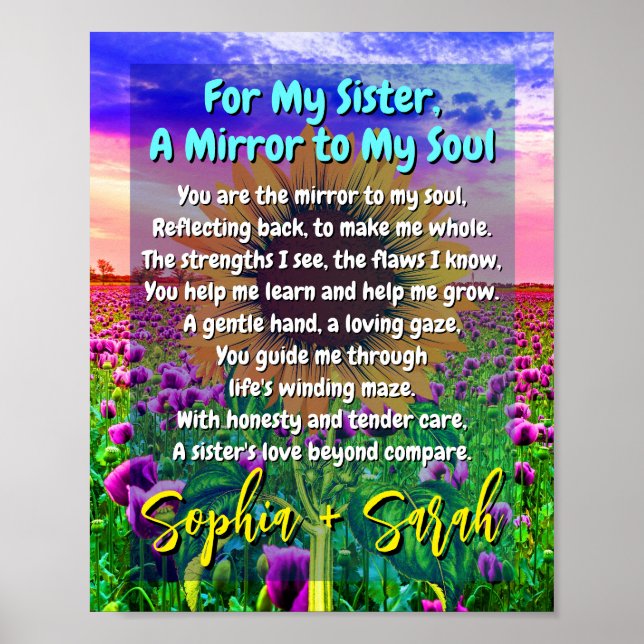 Póster Sincera Hermana Poema Poster (Un regalo especial) (Frente)