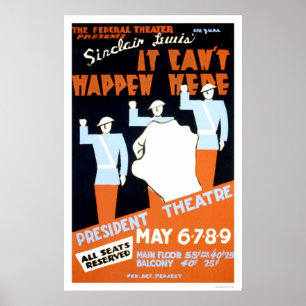 Póster Sinclair Lewis Play 1937 WPA