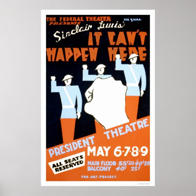 Póster Sinclair Lewis Play 1937 WPA (Frente)