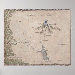 Póster Sindarin Map of The Lonely Mountain