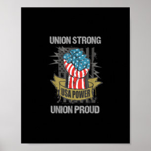 Póster Sindicato fuerte Fiesta del Día del Trabajo