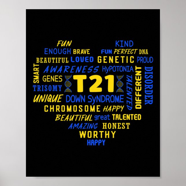 Póster Síndrome de Down Aceptación de Síndrome de Awarene (Frente)