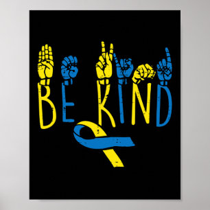 Póster Síndrome de Down Conciencia de la persona Tejido d