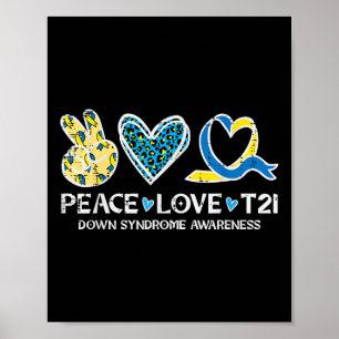 Póster Síndrome de Down Conciencia Paz Amor T21 Mujeres d