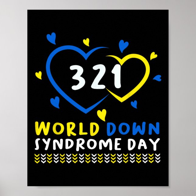 Póster Síndrome de Down Día de Conciencia Trisomy 21 Sínd (Frente)