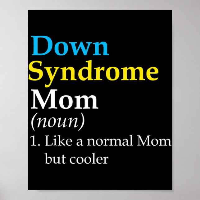 Póster Síndrome de Down Mamá Definición Divertida Concien (Frente)