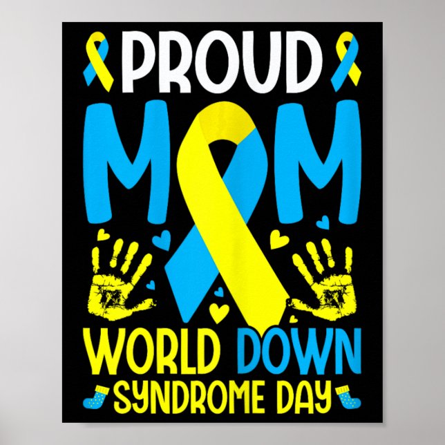 Póster Síndrome de Down Mamá Ribbon Síndrome de Down Cons (Frente)