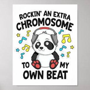 Póster Síndrome de Down Niños T21 Rockin' Un Cromosoma Ex
