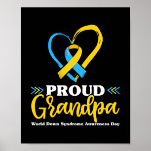 Póster Síndrome de Down Orgulloso Abuelo Awareness Granda