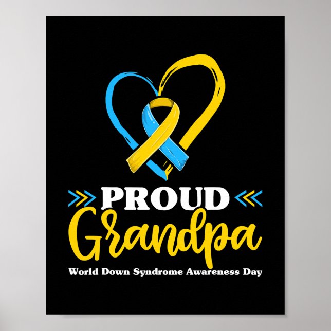Póster Síndrome de Down Orgulloso Abuelo Awareness Granda (Frente)