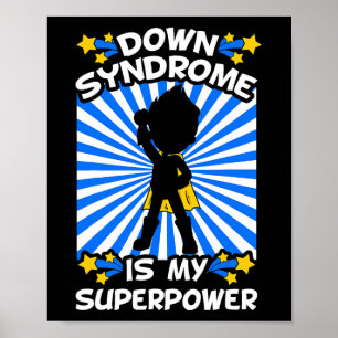 Póster Síndrome de Down Superhéroe Conciencia Cromosoma S