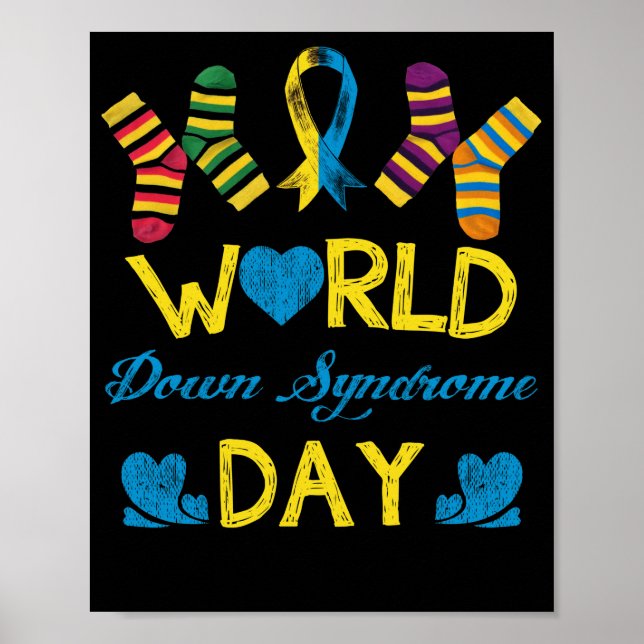 Póster Síndrome de Down World Day Awareness Socks (Frente)