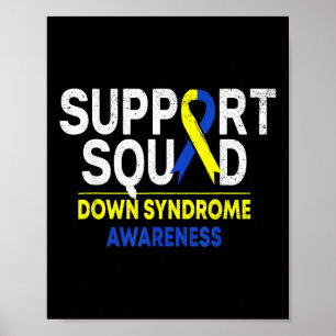 Póster Síndrome de Squad Down T21 Sensibilización Yel Azu