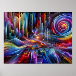 Póster "Sinewaves Of Light" Colorful Futuristic 