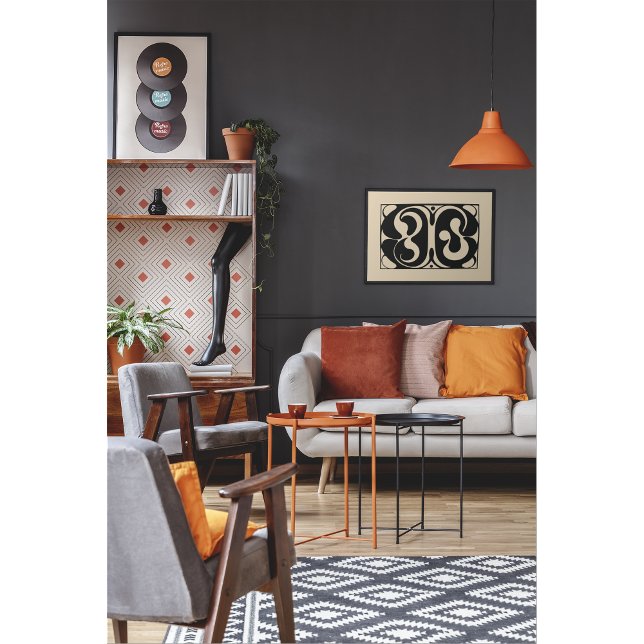 Póster Sinfonía abstracta de flujo - Negro negrita y beig (Subido por el creador)