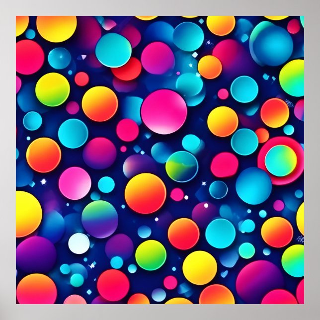Póster Sinfonía de burbujas coloridas (Frente)
