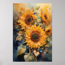 Sinfonía de girasoles - Flores acuáticas - Floral