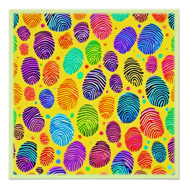 Póster Sinfonía de huellas digitales coloridas (Anverso)
