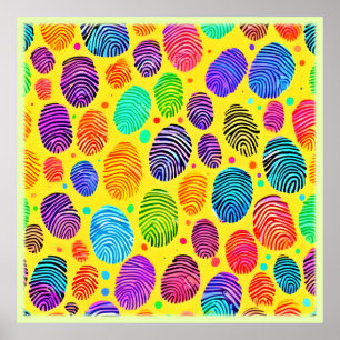 Póster Sinfonía de huellas digitales coloridas