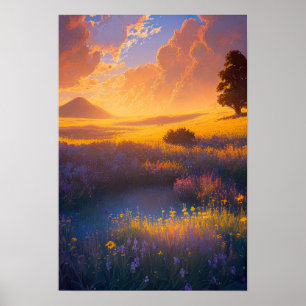 Póster Sinfonía de la pradera del atardecer