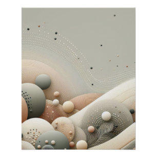 Póster Sinfonía de ondas neutras: Composición abstracta