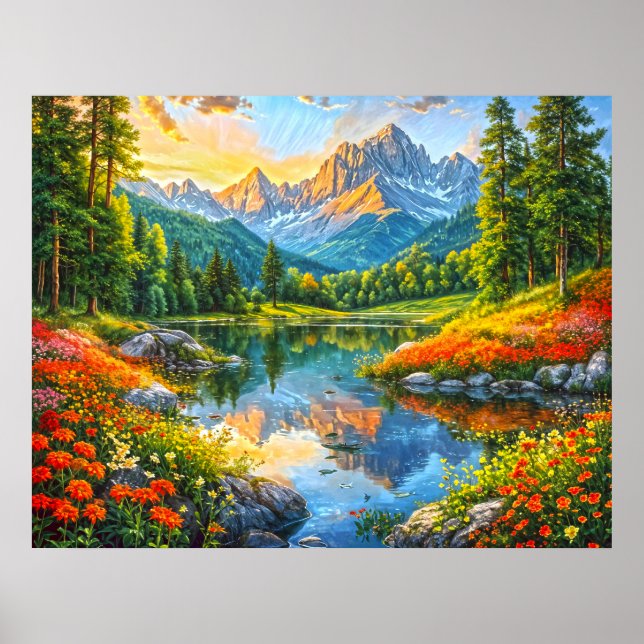 Póster Sinfonía de otoño. Armonía floral de la naturaleza (Frente)