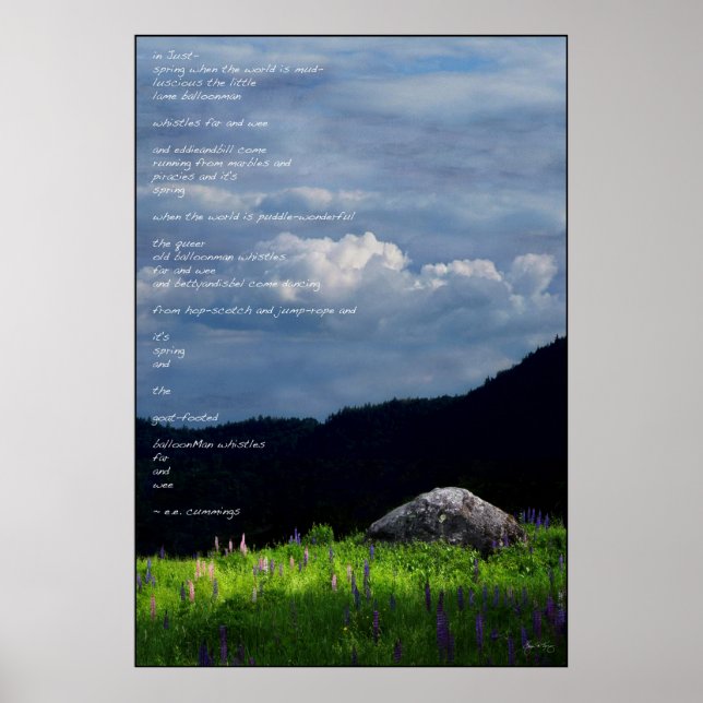 Póster Sinfonía de primavera - poster del poema "ee cummi (Frente)