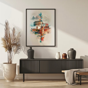 Póster Sinfonía de Roma: Colosseo y Fontana di Trevi